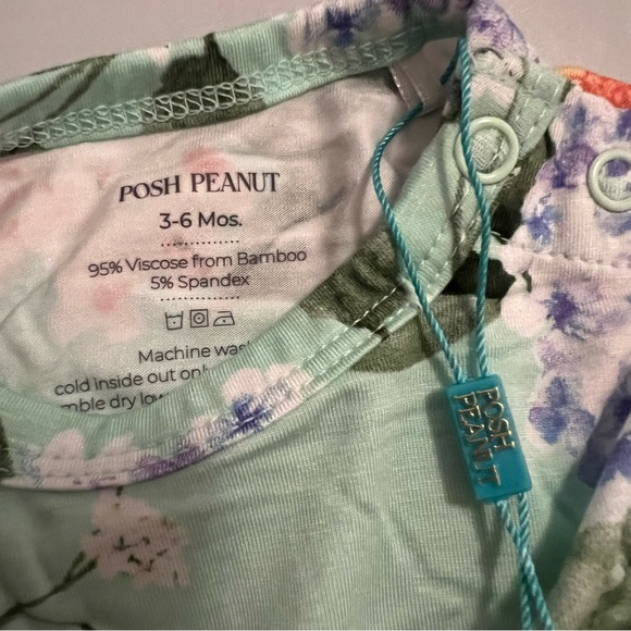 🌸NWT Posh Peanut Erin Short Sleeve Peplum Top & Bloomer Set size 3-6 months - Picture 5 of 11